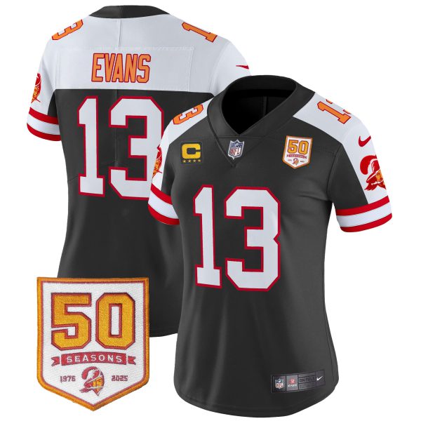 Women's Tampa Bay Buccaneers Throwback 50th Season Patch Vapor Limited Jersey - All Stitched - Image 10