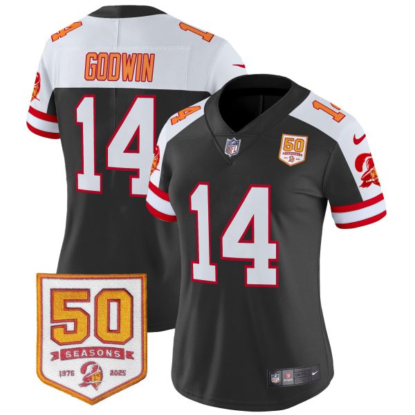 Women's Tampa Bay Buccaneers Throwback 50th Season Patch Vapor Limited Jersey - All Stitched - Image 11