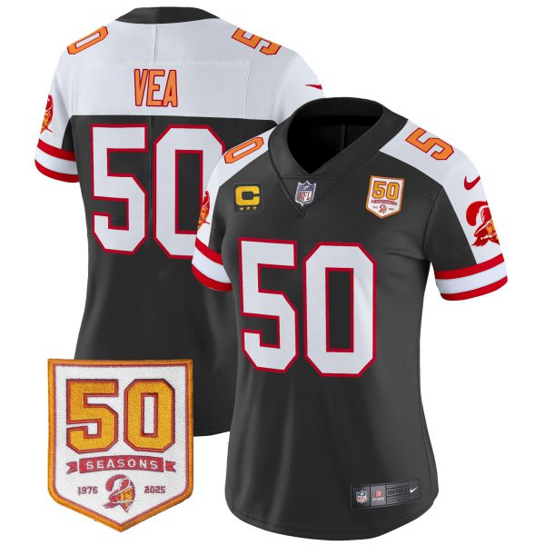 Women's Tampa Bay Buccaneers Throwback 50th Season Patch Vapor Limited Jersey - All Stitched - Image 12