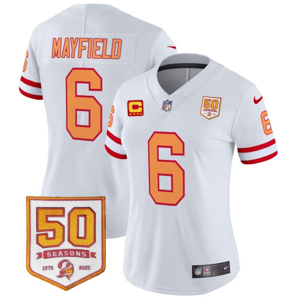 Women's Tampa Bay Buccaneers Throwback 50th Season Patch Vapor Limited Jersey - All Stitched - Image 22