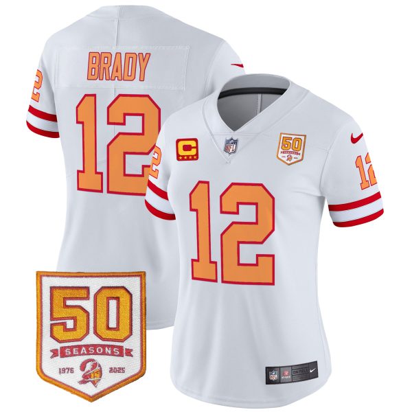 Women's Tampa Bay Buccaneers Throwback 50th Season Patch Vapor Limited Jersey - All Stitched - Image 23
