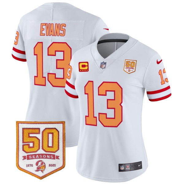Women's Tampa Bay Buccaneers Throwback 50th Season Patch Vapor Limited Jersey - All Stitched - Image 24