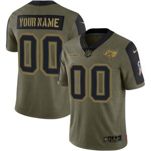 Tampa Bay Buccaneers Olive Salute To Service Custom Jersey - All Stitched