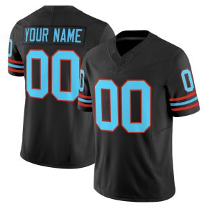 Houston Oilers Throwback Black Custom Jersey - All Stitched