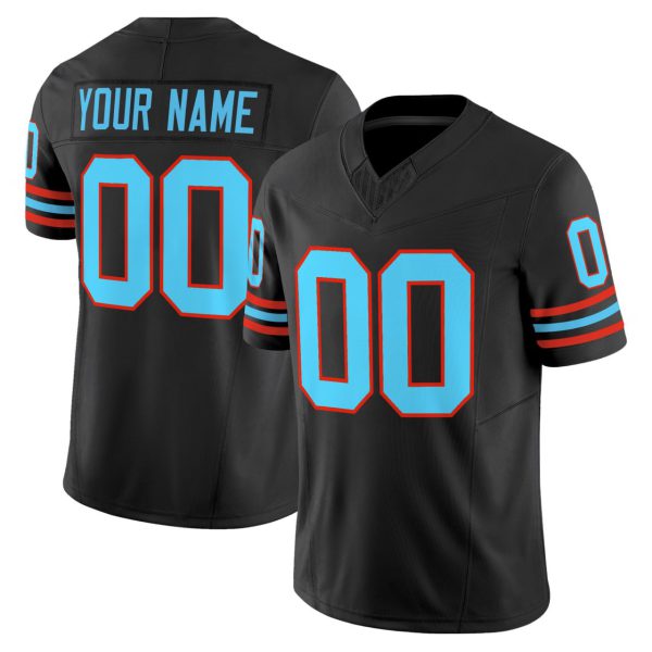 Houston Oilers Throwback Black Custom Jersey - All Stitched