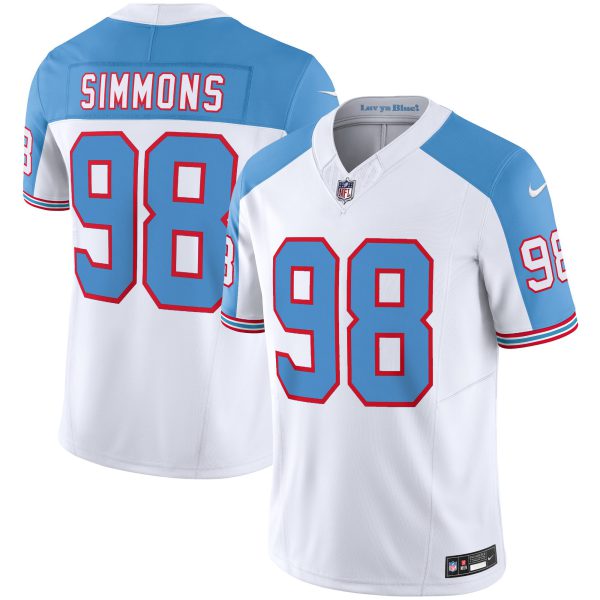 Titans Throwback White Alternate Limited Vapor Jersey - All Stitched - Image 4