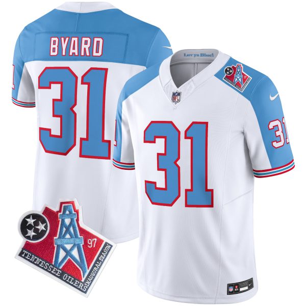 Titans 1997 Throwback White Alternate Limited Vapor Jersey - All Stitched - Image 6