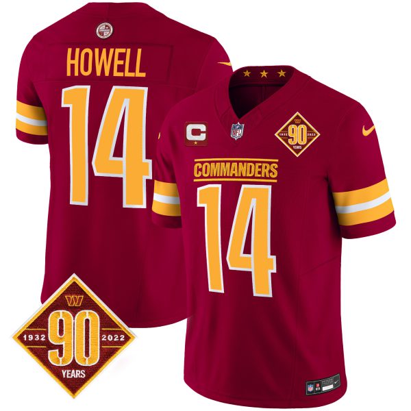 Men's Washington Commanders 90th Anniversary Patch Vapor Jersey V2 - All Stitched - Image 16