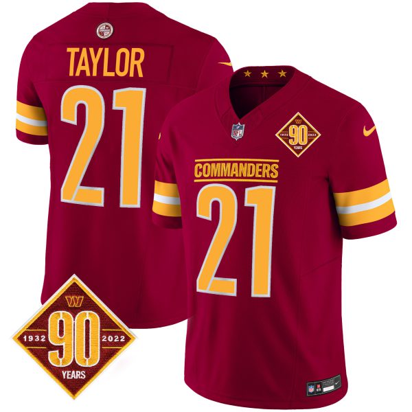 Men's Washington Commanders 90th Anniversary Patch Vapor Jersey V2 - All Stitched - Image 19