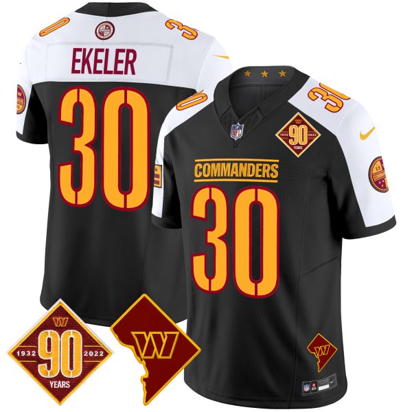 Men's Washington Commanders 90th Anniversary & Home Patch Vapor Limited Jersey - All Stitched - Image 10