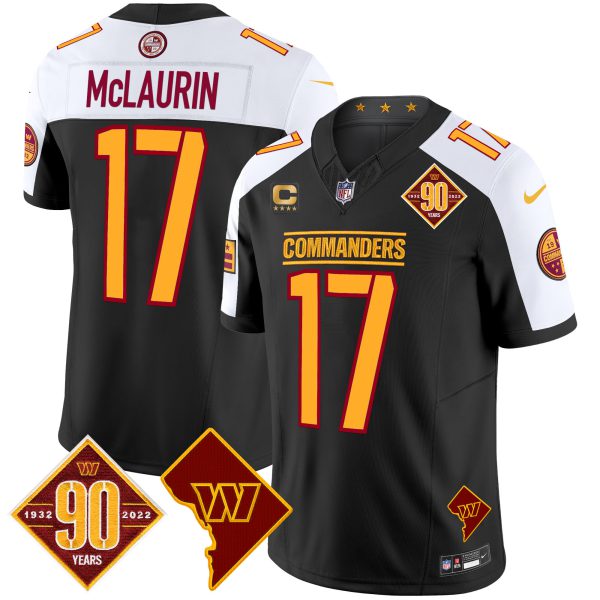 Men's Washington Commanders 90th Anniversary & Home Patch Vapor Limited Jersey - All Stitched - Image 12
