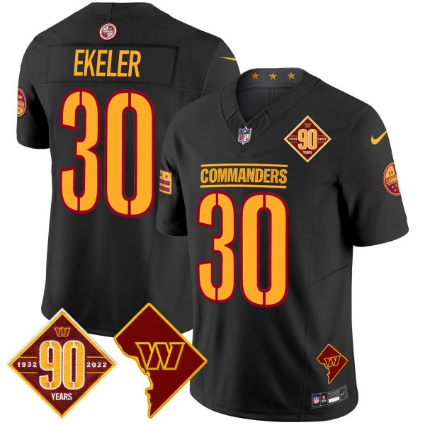 Men's Washington Commanders 90th Anniversary & Home Patch Vapor Limited Jersey - All Stitched - Image 17