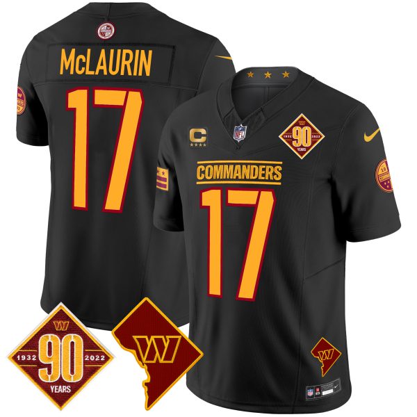 Men's Washington Commanders 90th Anniversary & Home Patch Vapor Limited Jersey - All Stitched - Image 19