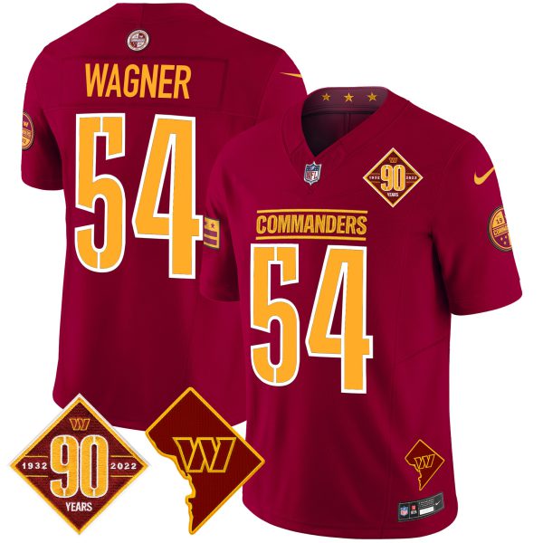 Men's Washington Commanders 90th Anniversary & Home Patch Vapor Limited Jersey - All Stitched - Image 25