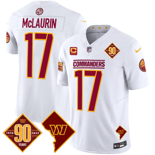 Men's Washington Commanders 90th Anniversary & Home Patch Vapor Limited Jersey - All Stitched - Image 33