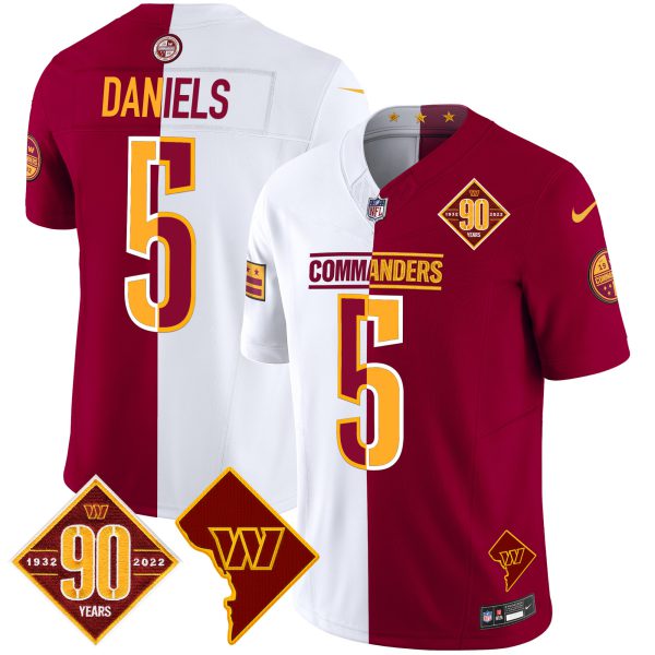 Men's Washington Commanders 90th Anniversary & Home Patch Vapor Limited Jersey - All Stitched - Image 36