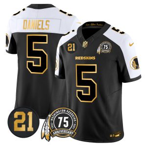 Men's Washington Redskins 75th & Sean Taylor Patch Gold Vapor Limited Jersey - All Stitched