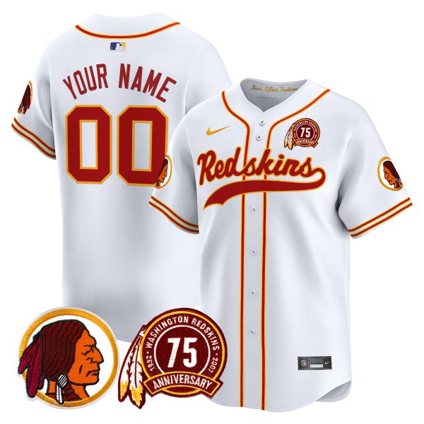 Washington Redskins 75th Patch Throwback Vapor Premier Limited Custom Jersey - All Stitched - Image 5