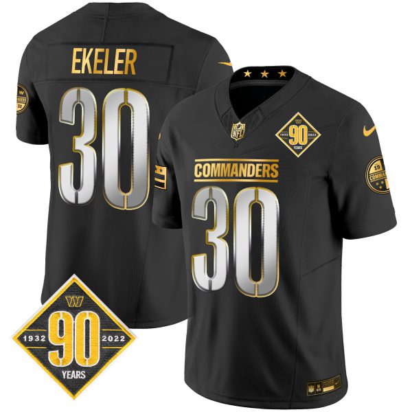 Men's Washington Commanders 90th Anniversary Patch Gold Vapor Limited Jersey - All Stitched - Image 3