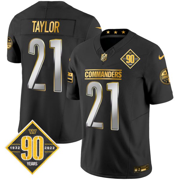 Men's Washington Commanders 90th Anniversary Patch Gold Vapor Limited Jersey - All Stitched - Image 6
