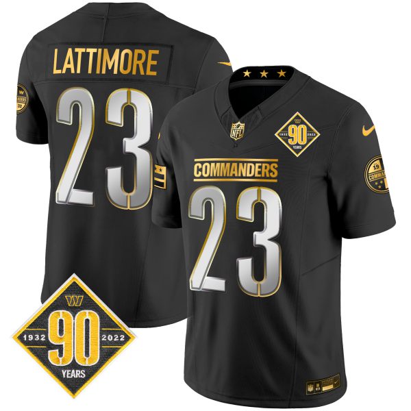 Men's Washington Commanders 90th Anniversary Patch Gold Vapor Limited Jersey - All Stitched - Image 8