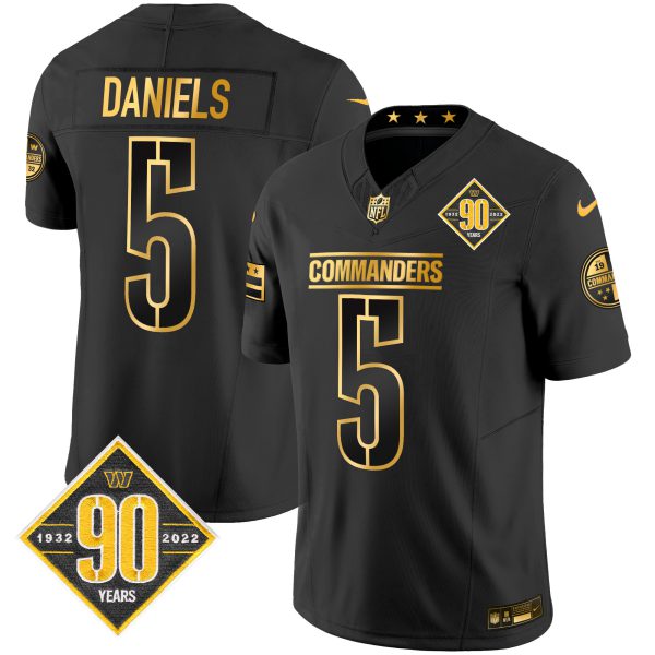Men's Washington Commanders 90th Anniversary Patch Gold Vapor Limited Jersey - All Stitched - Image 9