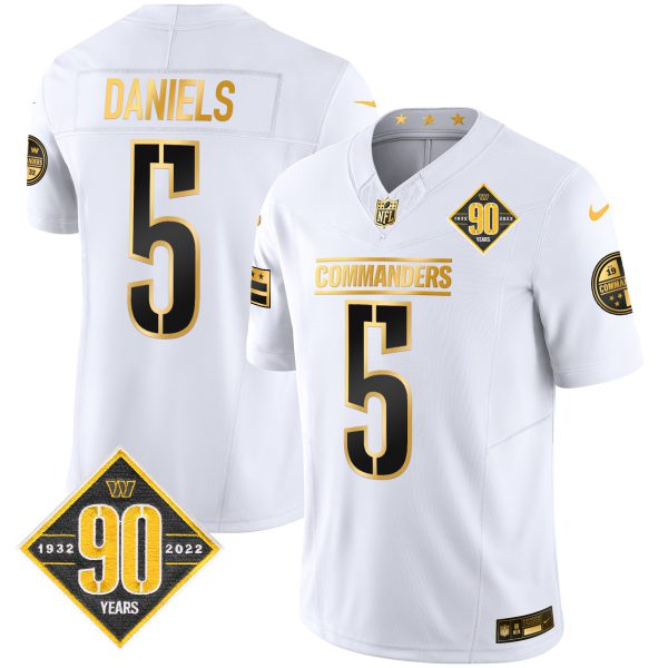 Men's Washington Commanders 90th Anniversary Patch Gold Vapor Limited Jersey - All Stitched - Image 17