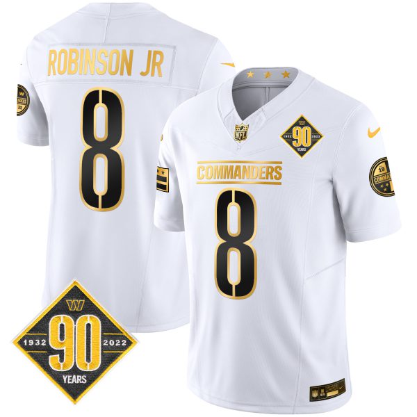 Men's Washington Commanders 90th Anniversary Patch Gold Vapor Limited Jersey - All Stitched - Image 18