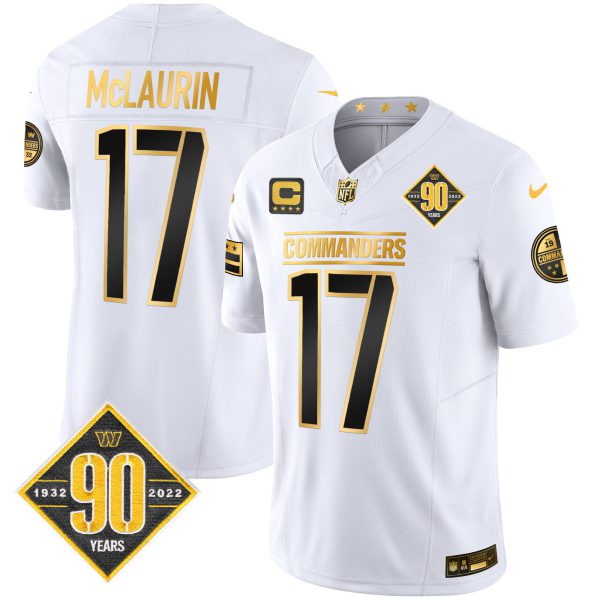 Men's Washington Commanders 90th Anniversary Patch Gold Vapor Limited Jersey - All Stitched - Image 21
