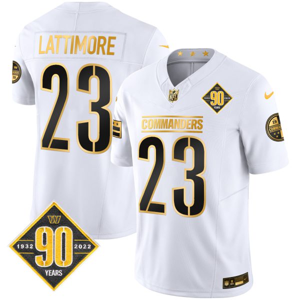 Men's Washington Commanders 90th Anniversary Patch Gold Vapor Limited Jersey - All Stitched - Image 24