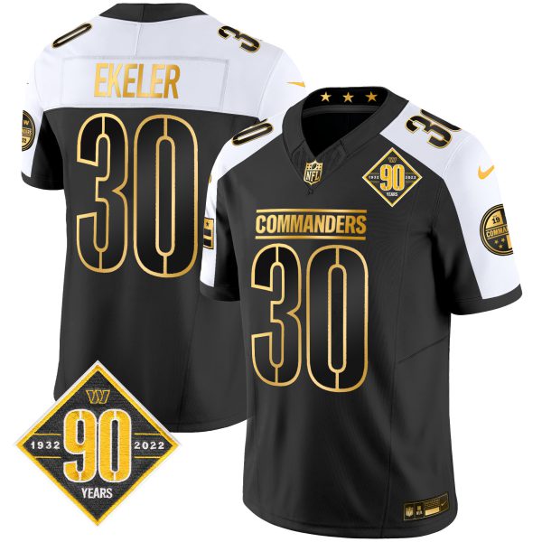 Men's Washington Commanders 90th Anniversary Patch Gold Vapor Limited Jersey - All Stitched - Image 27