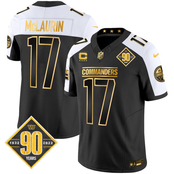 Men's Washington Commanders 90th Anniversary Patch Gold Vapor Limited Jersey - All Stitched - Image 29