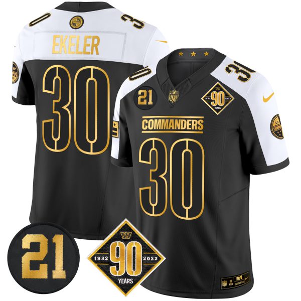 Men's Washington Commanders 90th & Sean Taylor Patch Gold Vapor Limited Jersey - All Stitched - Image 4