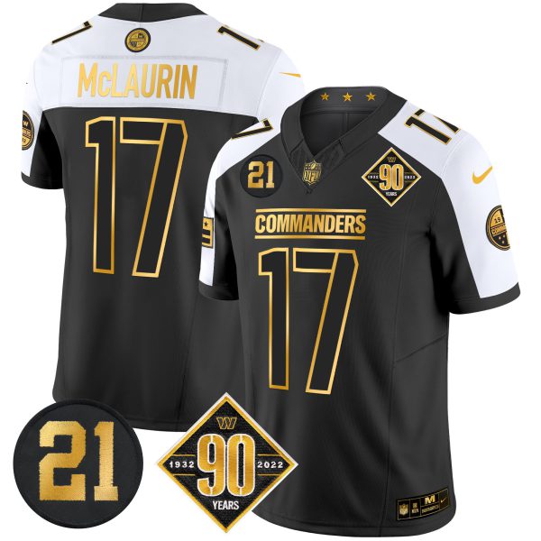 Men's Washington Commanders 90th & Sean Taylor Patch Gold Vapor Limited Jersey - All Stitched - Image 6