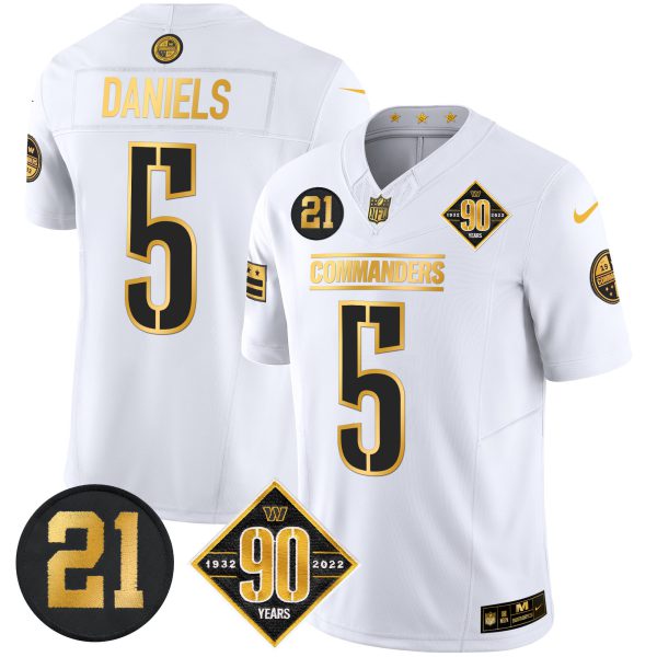 Men's Washington Commanders 90th & Sean Taylor Patch Gold Vapor Limited Jersey - All Stitched - Image 10