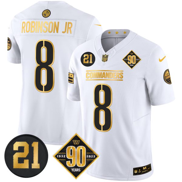 Men's Washington Commanders 90th & Sean Taylor Patch Gold Vapor Limited Jersey - All Stitched - Image 12