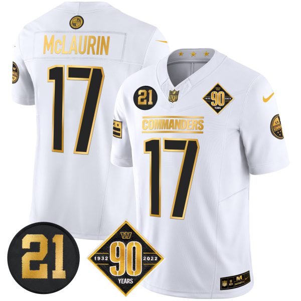 Men's Washington Commanders 90th & Sean Taylor Patch Gold Vapor Limited Jersey - All Stitched - Image 15