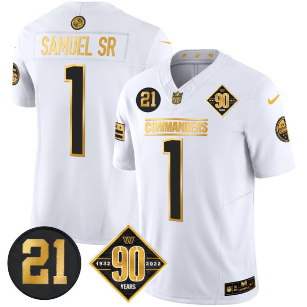 Men's Washington Commanders 90th & Sean Taylor Patch Gold Vapor Limited Jersey - All Stitched - Image 18