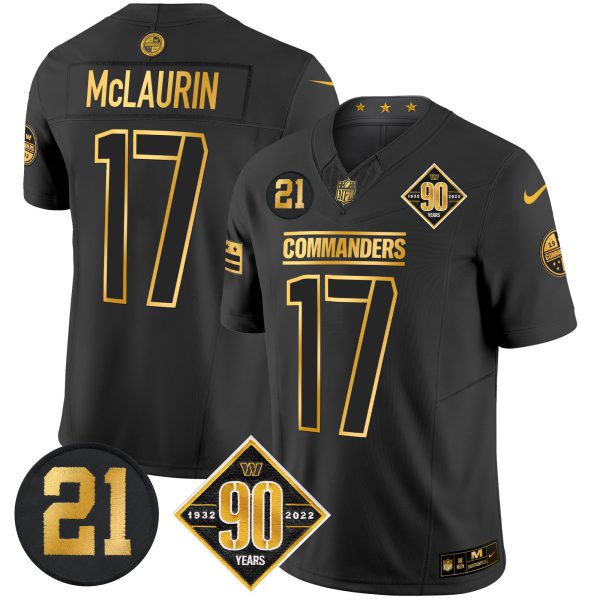 Men's Washington Commanders 90th & Sean Taylor Patch Gold Vapor Limited Jersey - All Stitched - Image 24