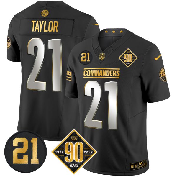 Men's Washington Commanders 90th & Sean Taylor Patch Gold Vapor Limited Jersey - All Stitched - Image 29