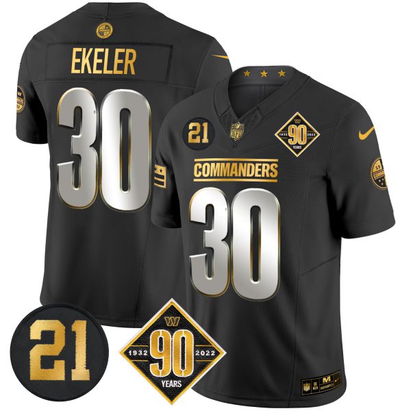 Men's Washington Commanders 90th & Sean Taylor Patch Gold Vapor Limited Jersey - All Stitched - Image 31