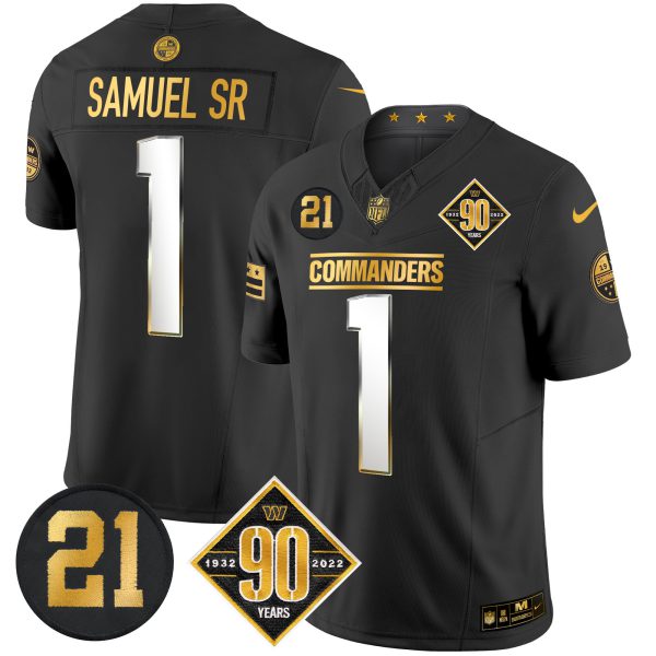 Men's Washington Commanders 90th & Sean Taylor Patch Gold Vapor Limited Jersey - All Stitched - Image 36