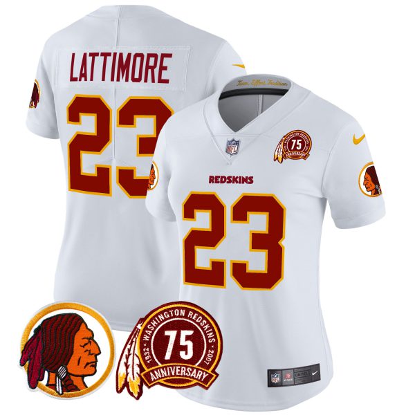 Women's Washington Redskins 75th Patch Throwback Vapor Limited Jersey - All Stitched - Image 44