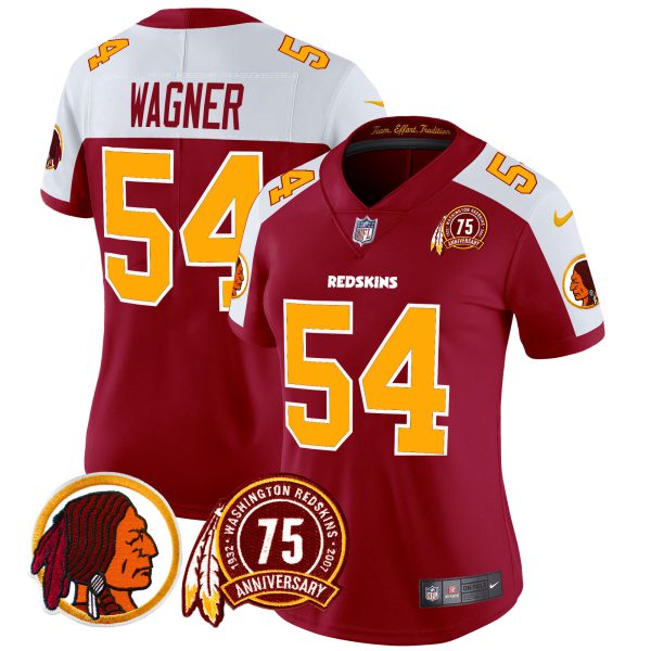 Women's Washington Redskins 75th Patch Throwback Vapor Limited Jersey - All Stitched - Image 4