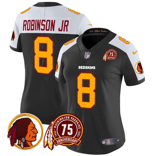 Women's Washington Redskins 75th Patch Throwback Vapor Limited Jersey - All Stitched - Image 11