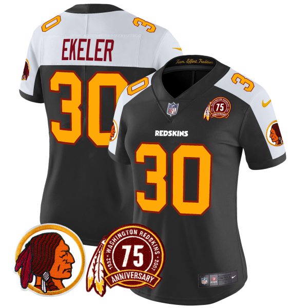 Women's Washington Redskins 75th Patch Throwback Vapor Limited Jersey - All Stitched - Image 12