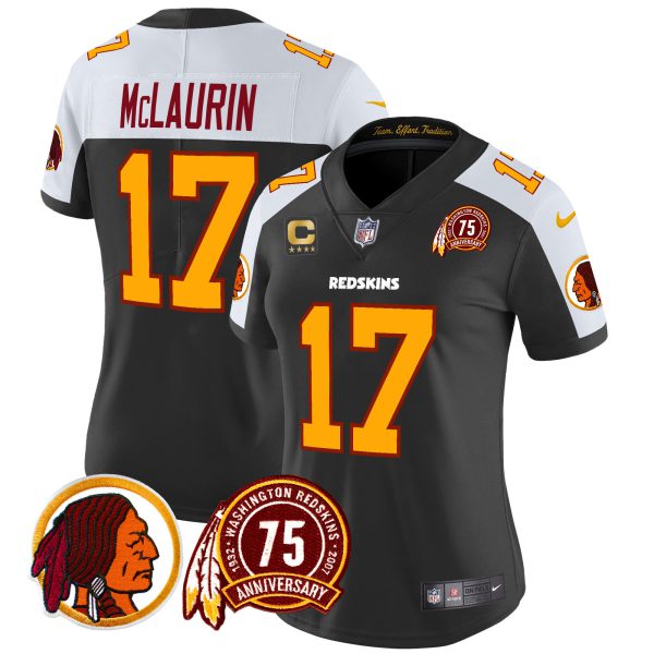 Women's Washington Redskins 75th Patch Throwback Vapor Limited Jersey - All Stitched - Image 14