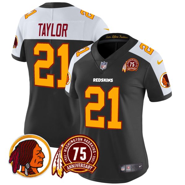Women's Washington Redskins 75th Patch Throwback Vapor Limited Jersey - All Stitched - Image 15