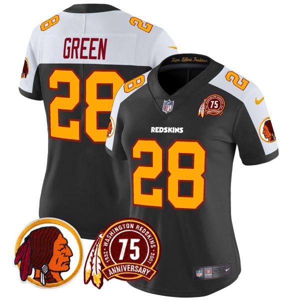 Women's Washington Redskins 75th Patch Throwback Vapor Limited Jersey - All Stitched - Image 16
