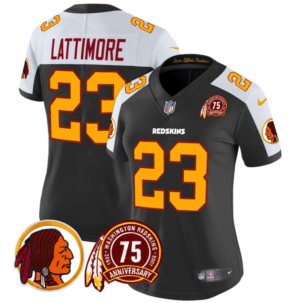 Women's Washington Redskins 75th Patch Throwback Vapor Limited Jersey - All Stitched - Image 17